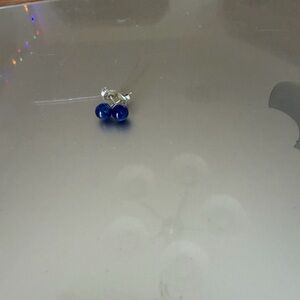James Avery Silver and Blue Stud Earrings